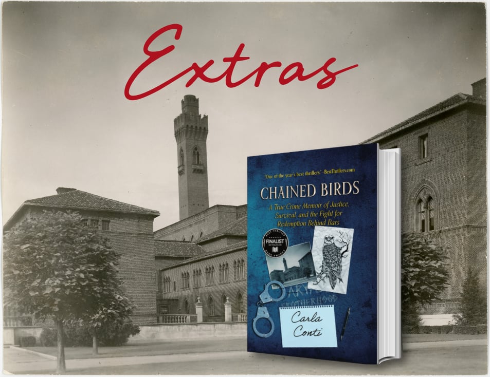 Check this page for new Chained Birds extras including stories not found in the book, follow-ups to some of the characters, prison artwork, surveillance video and more.