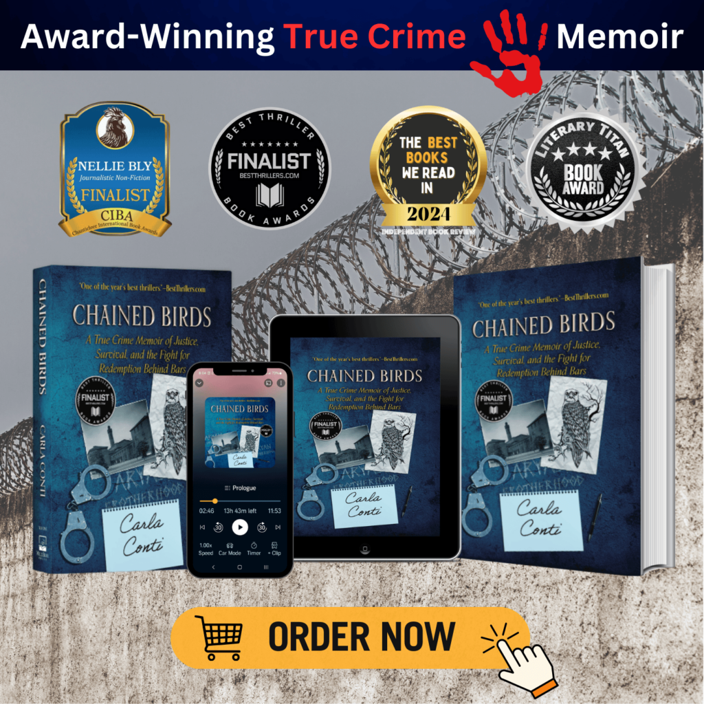 Chained Birds: A True Crime Memoir is the award-winning debut by author Carla Conti