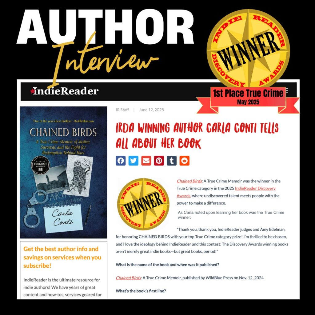 IndieReader True Crime winner Carla Conti interview: behind the scenes of Chained Birds