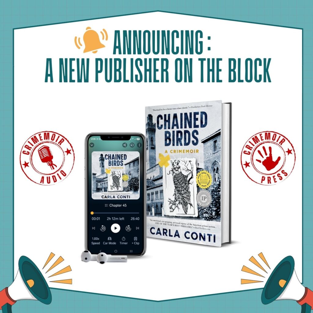 Announcing new publishing imprints for true crime books and audiobooks - Crimemoir Press and Crimemoir Audio