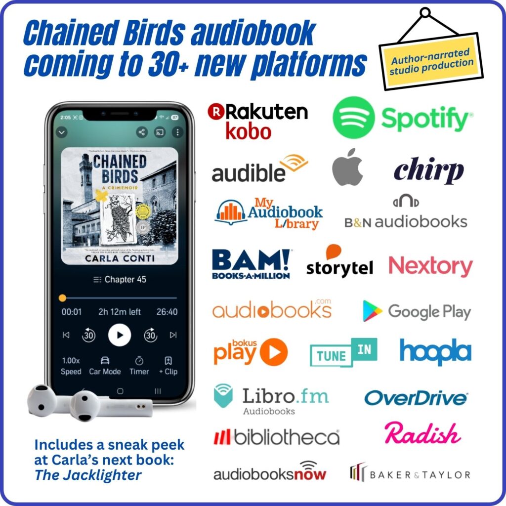The Chained Birds audiobook is coming to many more platforms, including Spotify, Audible/Amazon, Kobo, Libraries and more