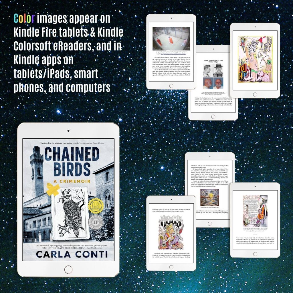 Only the “Author’s Cut” eBook edition of Chained Birds shows the new 20+ images in color. The eBook color images can be seen on a Kindle Colorsoft eReader and Kindle Fire tablets, or on any iPad, tablet, or smartphone via a Kindle app.
