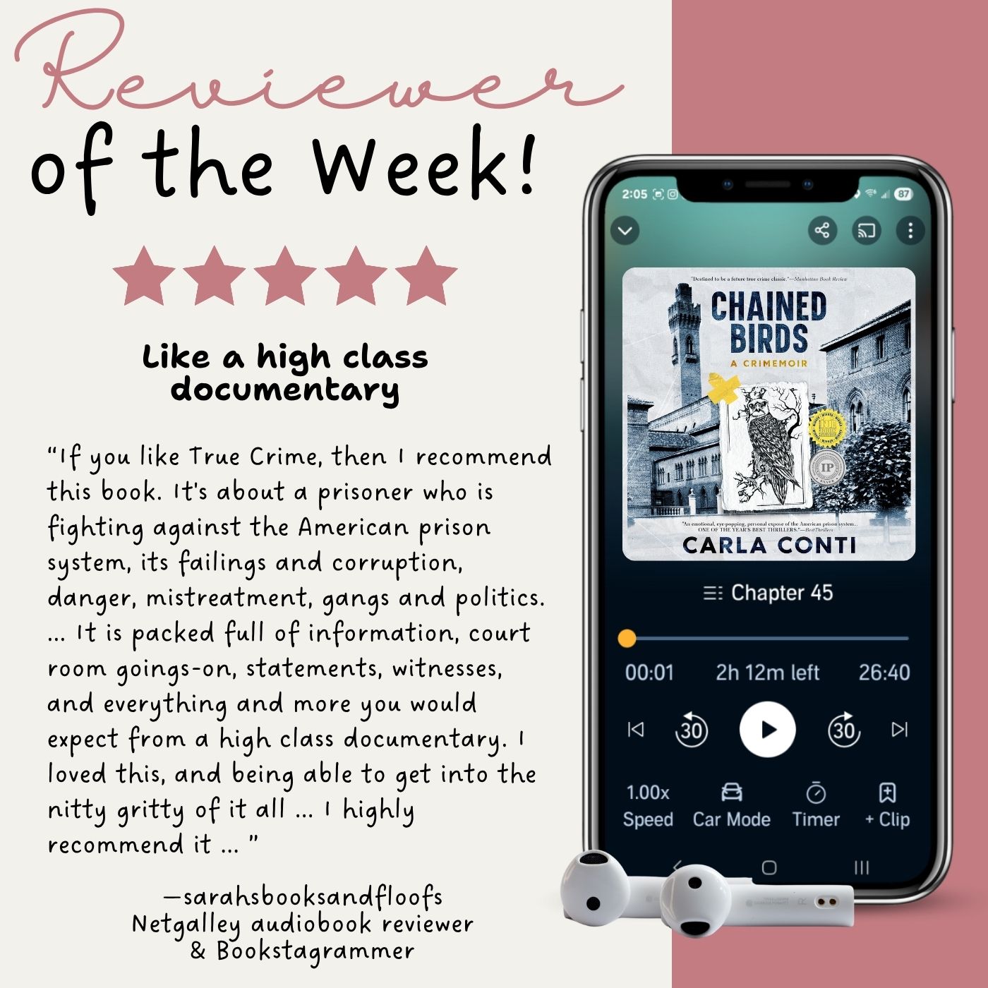 OCT-ROTW-Sarah on Audiobook- Netgalley & Bookstagrammer