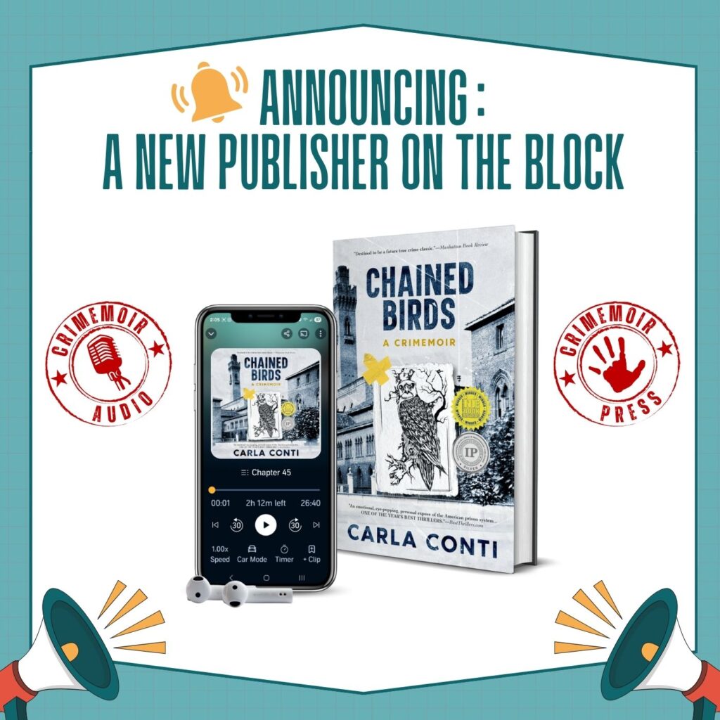 Announcing new publishing imprints for true crime books and audiobooks - Crimemoir Press and Crimemoir Audio