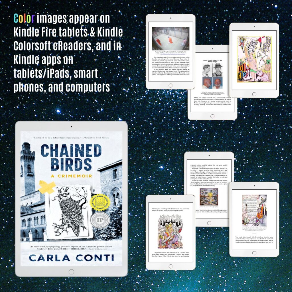 Only the “Author’s Cut” eBook edition of Chained Birds shows the new 20+ images in color. The eBook color images can be seen on a Kindle Colorsoft eReader and Kindle Fire tablets, or on any iPad, tablet, or smartphone via a Kindle app.