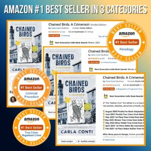 I became an Amazon Best Seller for my book Chained Birds: A Crimemoir, in Criminal Procedure, Penology, and True Crime: Organized Crime during the first two weeks of November 2025.
