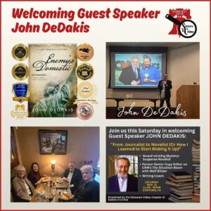 Award-Winning Author and CNN Journalist John DeDakis Visits Philly area Sisters In Crime-Delaware Valley Chapter group