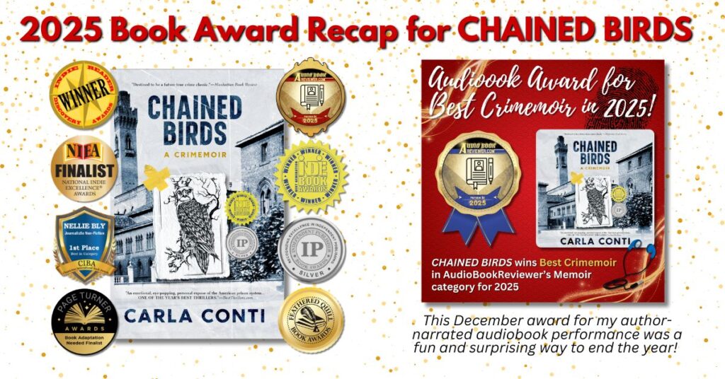 I was honored to receive eight more book awards for CHAINED BIRDS in 2025.