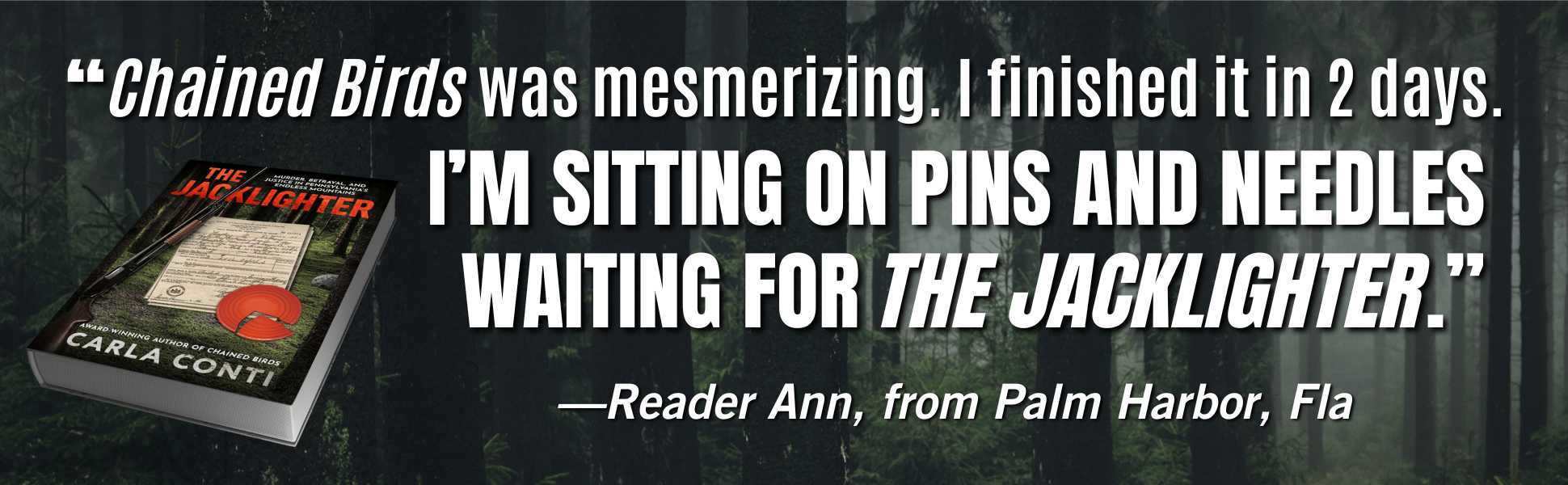 The Jacklighter is Carla's next true crime book.