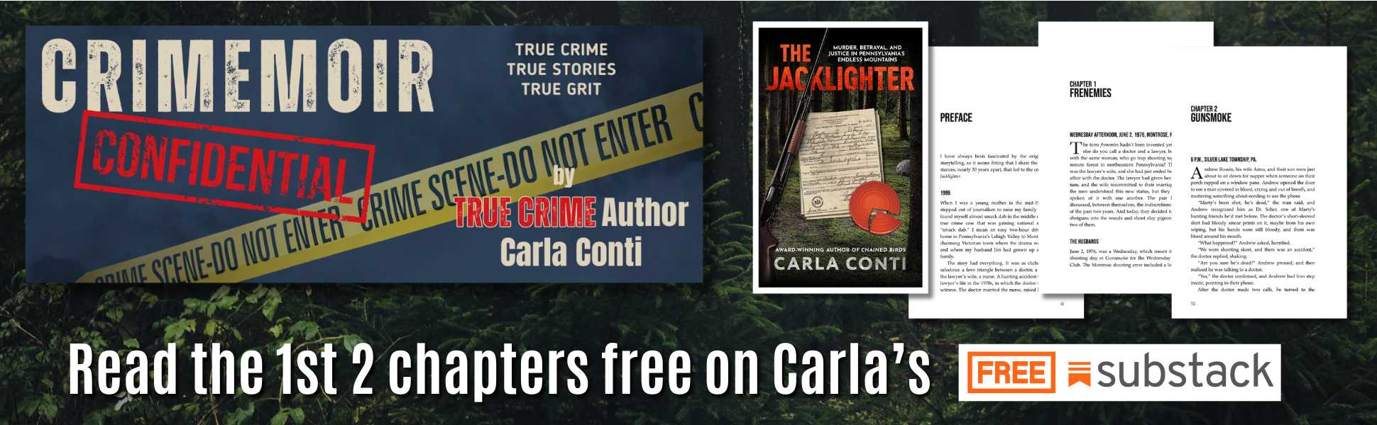 Read the 1st two chapters for free by signing up for Carla's free newsletter on Substack!