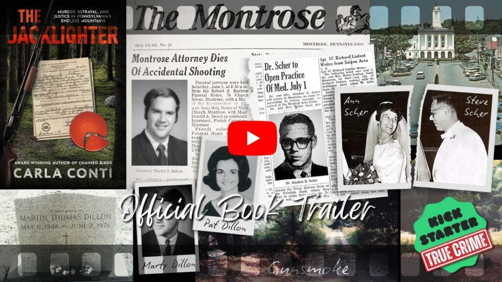 Watch The Jacklighter video trailer on Kickstarter. Carla Conti's next true crime book is part cold-case investigation and part small-town Gothic—a chilling story of deadly obsession and a two-decade fight to expose the truth.