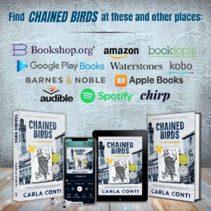 Easy peasy ordering of Carla Conti's Chained Birds at these and other retailers