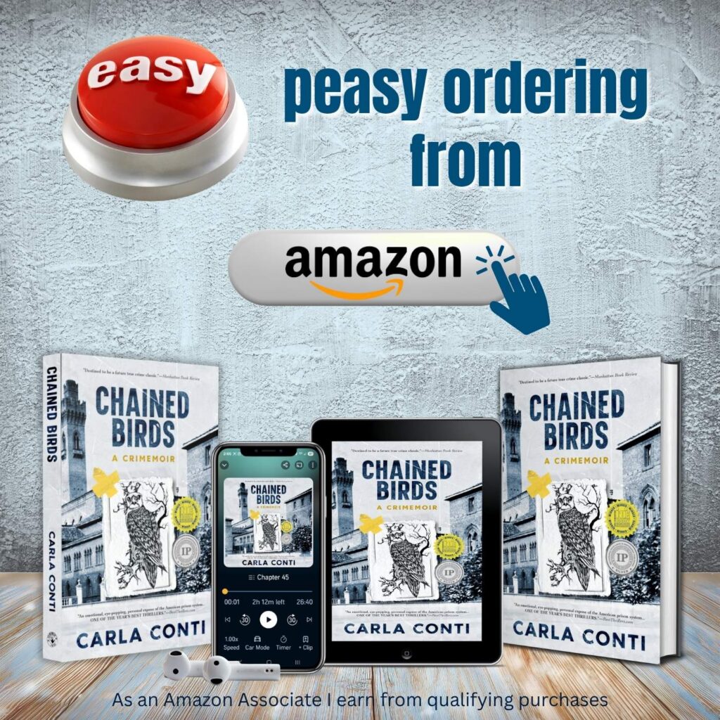 Easy peasy ordering of Carla Conti's Chained Birds on Amazon at this link