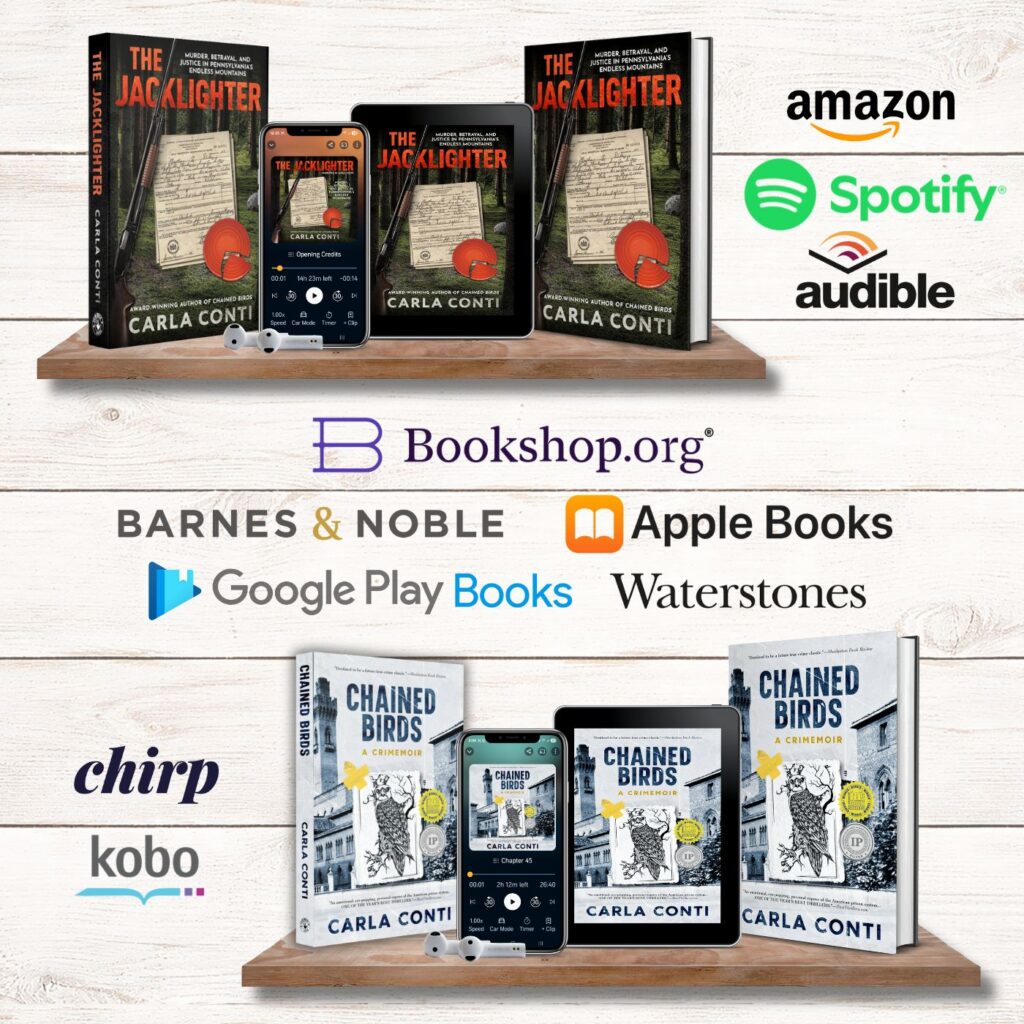Pre-orders for The Jacklighter, set for release in Fall 2026, are coming soon to Amazon. Find Chained Birds at these retailers, including Amazon, Barnes and Noble and Spotify.