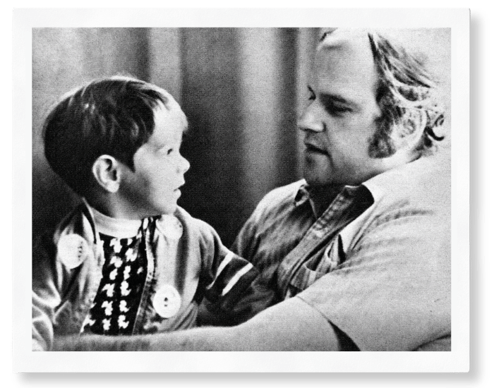 Marty Dillon with his son Michael in 1974. — Photo courtesy of Hot Copy, Throop, PA. Reprinted with permission of Larry Sparano, Editor & Publisher.