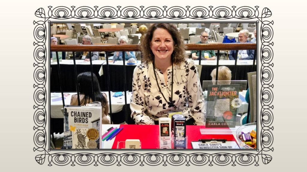 Carla Conti signed copies of her book Chained Birds following her "True Crime Uncovered" workshop at the 39th Annual Pennwriters Conference.