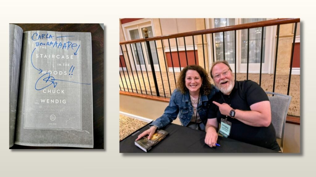Meeting horror author and keynote speaker Chuck Wendig was one of my conference highlights.